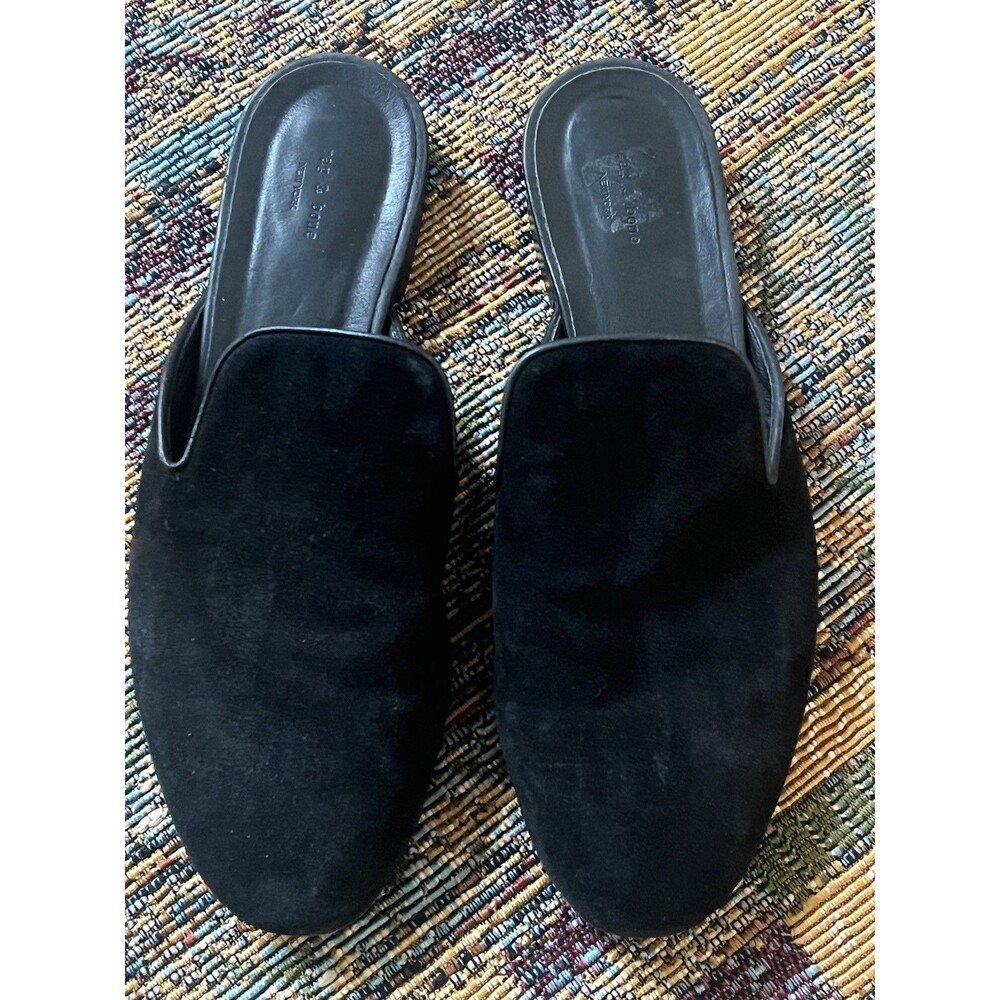Rag & Bone New York Women's black Suede and leather Savoy Mules Size 39.5